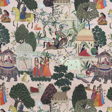 Storytelling Indian fabric with traditional motifs